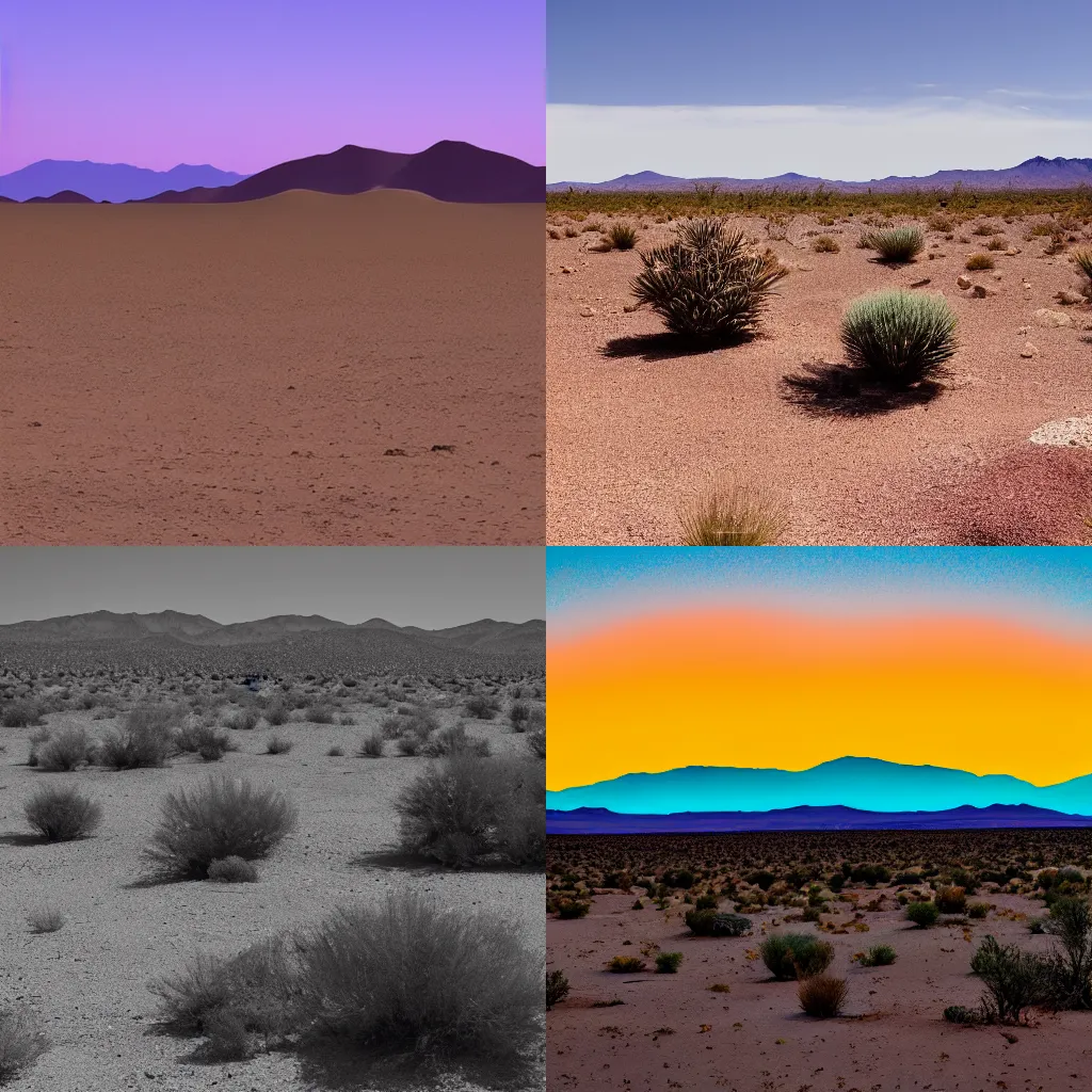 Prompt: Mojave desert vaporwave