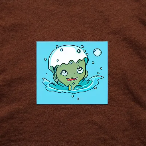 Image similar to cute baby cthulu splashing in the ocean-H 768