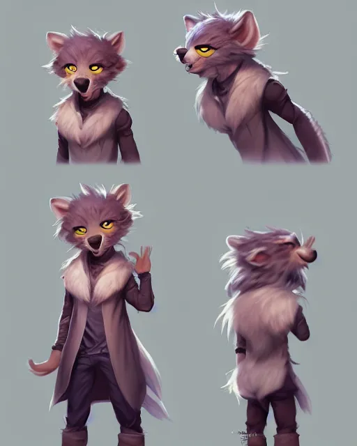 Image similar to character concept art of a cute young male anthropomorphic furry | | cute - fine - face, pretty face, key visual, realistic shaded perfect face, fine details by stanley artgerm lau, wlop, rossdraws, james jean, andrei riabovitchev, marc simonetti, and sakimichan, trending on artstation