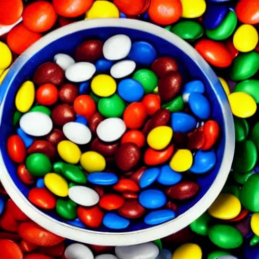 Image similar to eminem in a bowl of m & ms, high detail