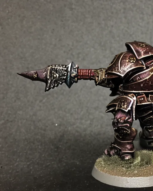 Image similar to a heavily armoured warhammer chaos warrior