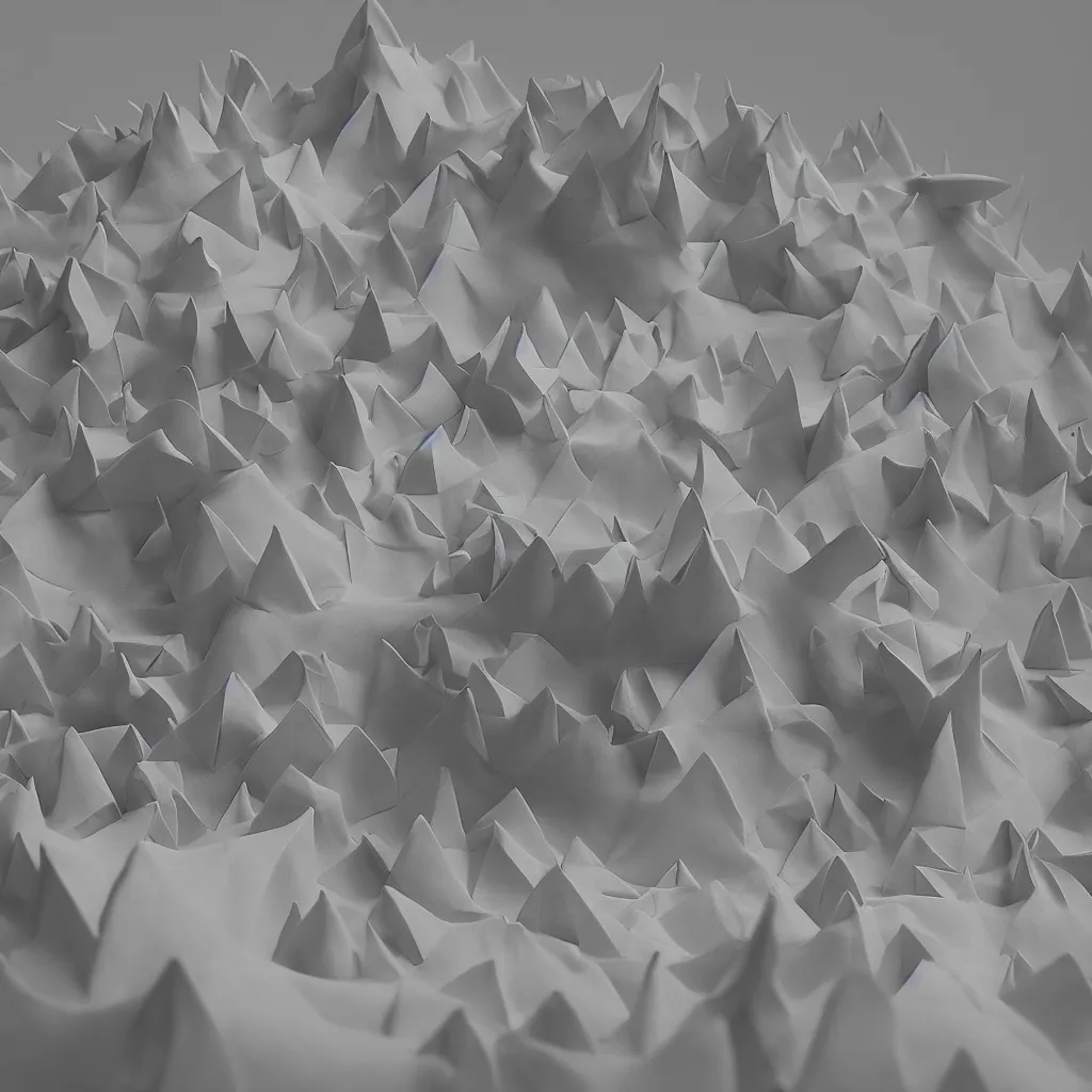 Image similar to photo of a origami hill with origami flowers growing from it, impressive, majestic, very atmospheric, cinematic, stunning, masterpiece, romantic, trending in artstation, very detailed. 4 k