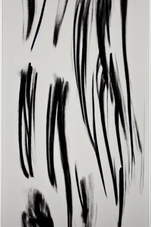 Prompt: minimal thick paint brush strokes of a thin athletic male physique doing pullup, minimalist art, beautiful, flowing brush strokes, matte paint colors, james nares, willem de kooning