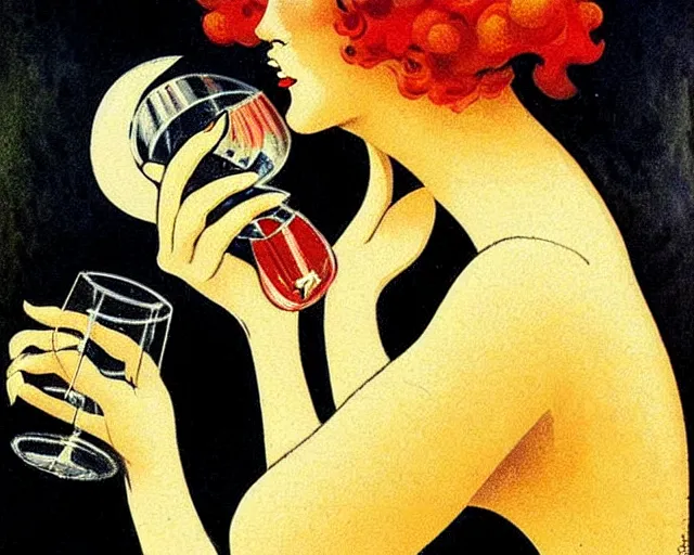 Image similar to vintage, champagne. art nouveau, french, realistic, cheerful, art work by leonetto cappiello, 1 9 0 2