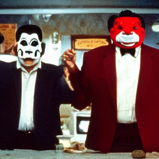 Image similar to ! dream goodfellas film stills where everyone is wearing oni masks directed by marin scorsese oscar winning high resolution remastered