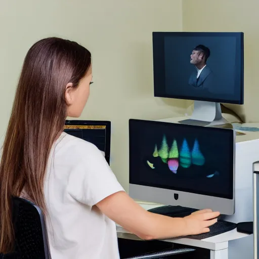 Image similar to person with a computer monitor for a face