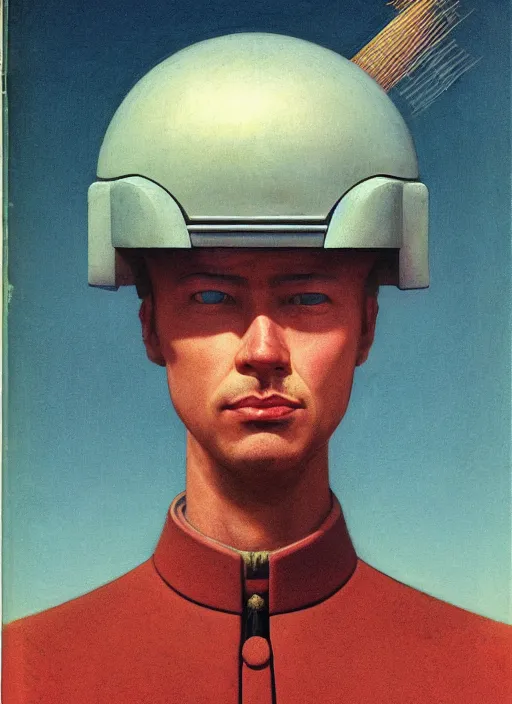 Prompt: beautiful extreme closeup portrait photo in style of frontiers in Helmets of Emperor Charles V the Wise science fashion magazine September retrofuturism edition, highly detailed, soft lighting, elegant , 35mm , Edward Hopper and James Gilleard, Zdzislaw Beksinski, Steven Outram, highly detailed