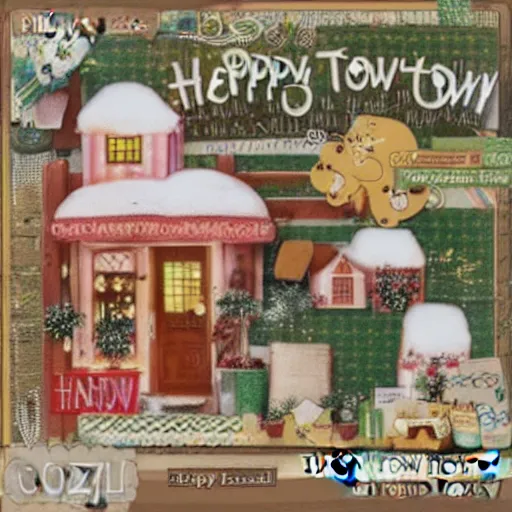 Image similar to cozy happy town