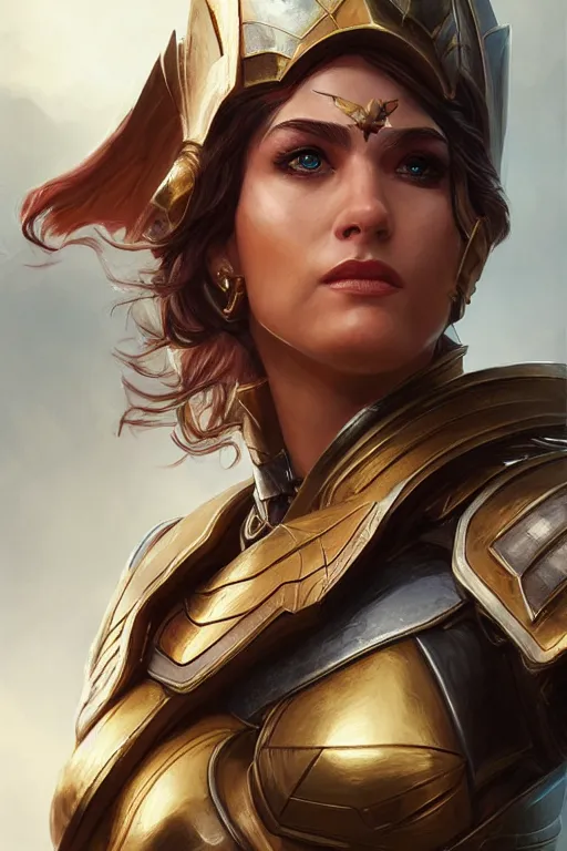 Image similar to amazon valkyrie athena, d & d, fantasy, portrait, highly detailed, headshot, digital painting, trending on artstation, concept art, sharp focus, illustration, art by artgerm and greg rutkowski and magali villeneuve