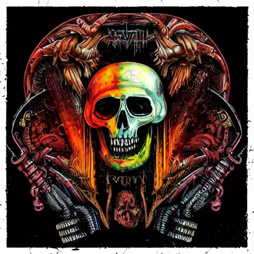 Image similar to colorful heavy metal band album art