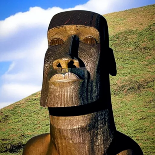 Prompt: Easter island head statue of Shaquille O'Neal