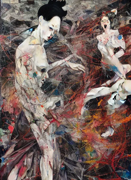 Image similar to entropy is the natural order of the universe i simply catalyze the process, a brutalist designed, gothic, rich deep colours, painted by francis bacon, adrian ghenie, james jean and petra cortright, part by gerhard richter, part by takato yamamoto. 8 k masterpiece