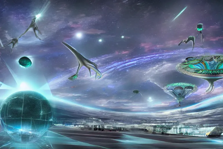 Image similar to 3 d rendered visualization depicting humanity's popularity with extraterrestrial cultures, digital display, highly detailed, full color, crisp detailed 3 d render