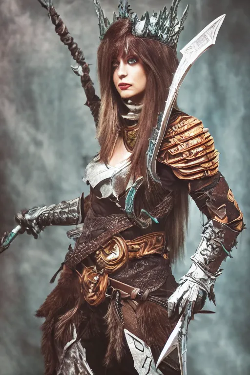 Image similar to a female DND Vedalken, high resolution film still, 8k, HDR colors, cosplay, studio lighting