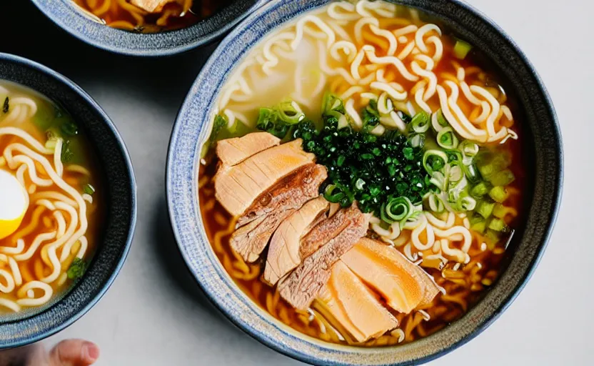 Prompt: a bowl of ramen soup, natural light, cinematic lighting, 8 k