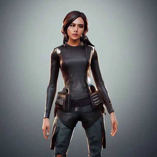 Image similar to textured film grain subsurface scattering asian fashion model face emma watson as a fortnite character cgsociety octane render unreal engine redshift render trending on artstation trending on artstation render blender behance cg superhero