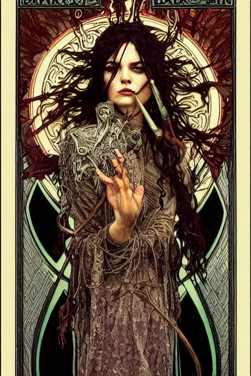 Image similar to dark fantasy, tarot card of the band lankum!!!!!, dark surrealist , fantasy, intricate, elegant, highly detailed, digital painting, artstation, concept art, smooth, sharp focus, illustration, art by Jim Fitzpatrick and greg rutkowski and alphonse mucha