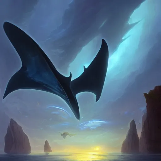 Image similar to ghostly transluscent manta rays floating in an amber atmosphere, sci fi concept art by tyler edlin, antoine blanchard, thomas cole