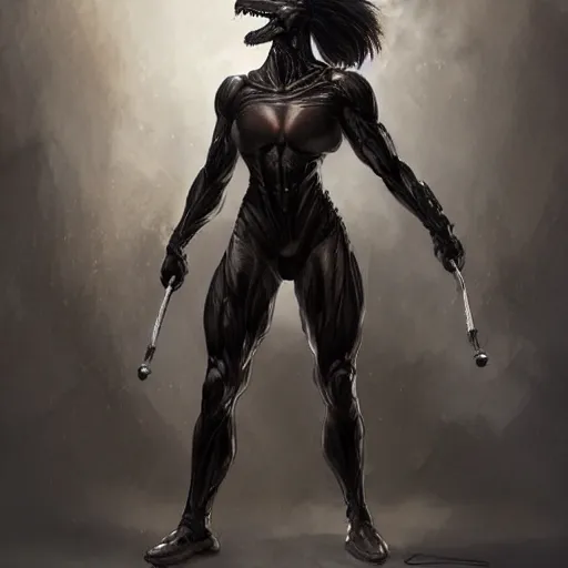 Image similar to an enormously muscular black - coated anthro horse at a research facility wearing skintight body armor, highly detailed, digital painting, artstation, concept art, illustration, art by artgerm, greg rutkowski, wlop