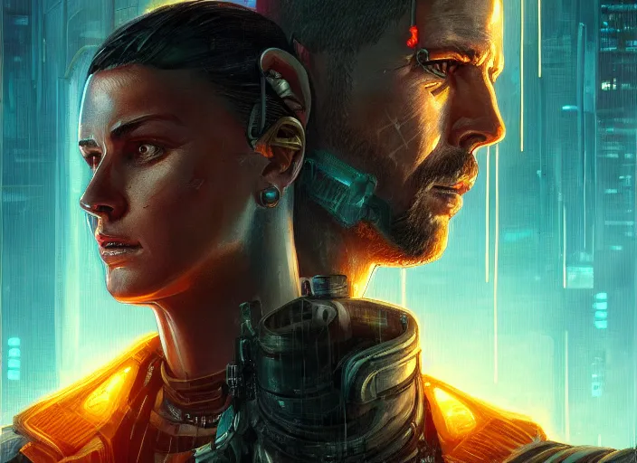 Image similar to cyberpunk bounty hunter ( blade runner 2 0 4 9, dystopian, cyberpunk 2 0 7 7 character design ). portrait by james gurney and laurie greasley, oil on canvas. cinematic, hyper realism, realistic proportions, dramatic lighting, high detail 4 k