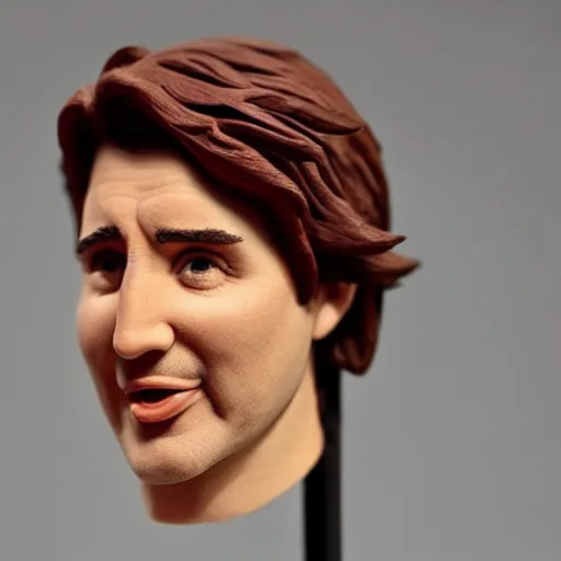 Image similar to justin trudeau made out of polymer clay detailed sculpture trending on artstation