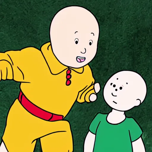 Prompt: caillou being punched by an asdfmovie character