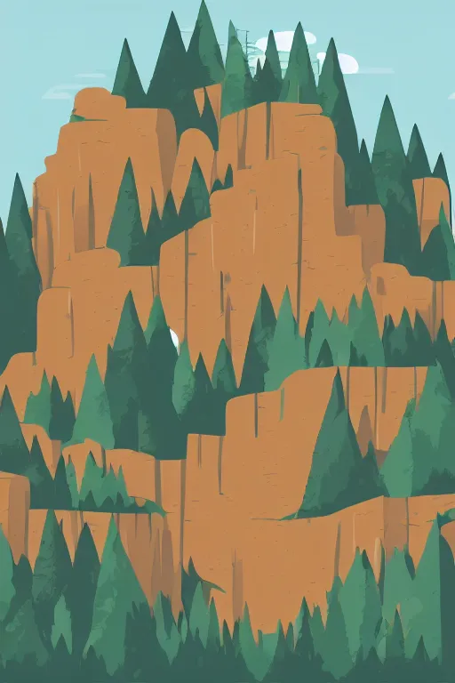 Image similar to mountaintop flat vector a storybook illustration trending on artstation