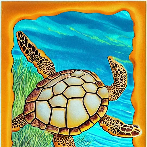 Prompt: sea turtle, magic realism
