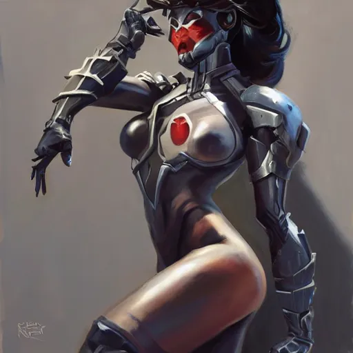 Prompt: greg manchess portrait painting of a dark female iron spiderman as overwatch character, medium shot, asymmetrical, profile picture, organic painting, sunny day, matte painting, bold shapes, hard edges, street art, trending on artstation, by huang guangjian, gil elvgren, ruan jia, greg rutkowski, gaston bussiere