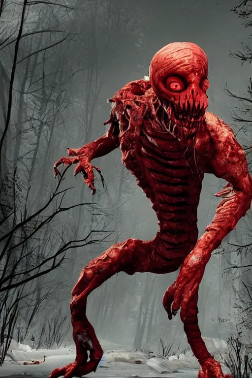 Image similar to the shapeless creature from the movie thing is the killer in the game dead by daylight