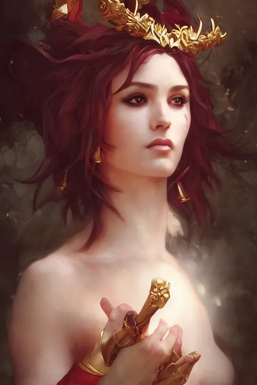 Image similar to A portrait of Kimberly Kane as the goddess of love, Stjepan Sejic, Ruan Jia, and Mandy Jurgens, and Artgerm, and william adolphe bouguereau, highly detailed, trending on artstation, award winning