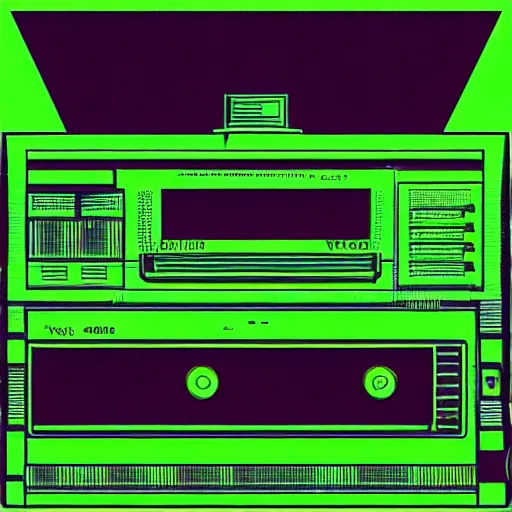 Prompt: 1 : 1 album artwork, vhs overlay, low resolution, classic science fiction, old green text computer minimal post modern design