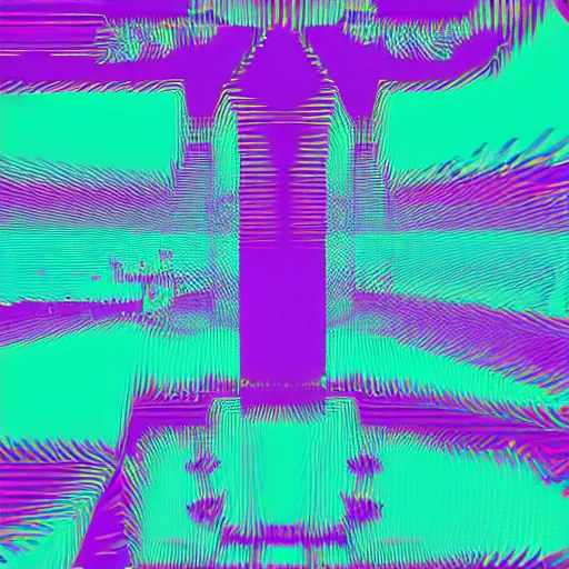 Image similar to vaporwave album cover art, glitch art