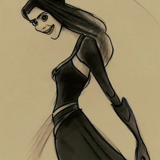 Image similar to milt kahl sketch of victoria justice as princess padme from star wars episode 3