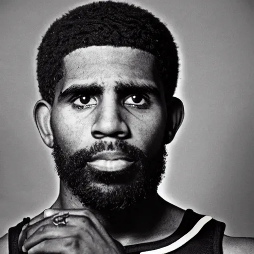 Prompt: Portrait of Kyrie Irving, Kyrie Irving as Che Guevara, Guerilla Heroico, Black and White, Photograph by Alberto Korda, inspiring, dignifying, national archives