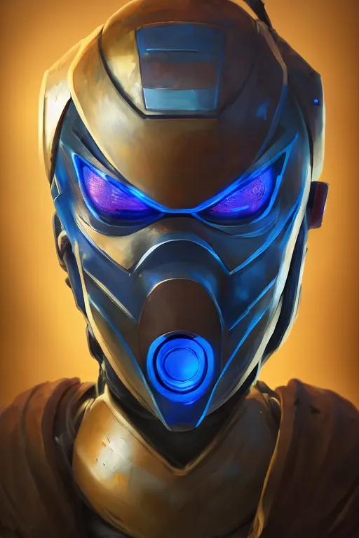 Image similar to epic mask helmet robot ninja portrait stylized as fornite style game design fanart by concept artist gervasio canda, behance hd by jesper ejsing, by rhads, makoto shinkai and lois van baarle, ilya kuvshinov, rossdraws global illumination radiating a glowing aura global illumination ray tracing hdr render in unreal engine 5