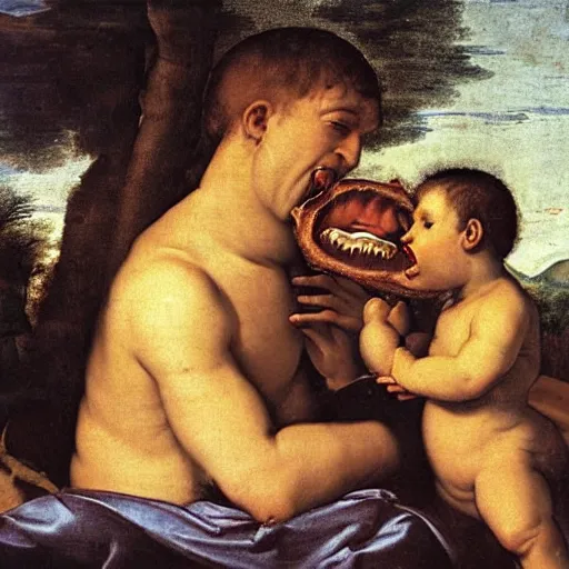 Prompt: venus eating his son