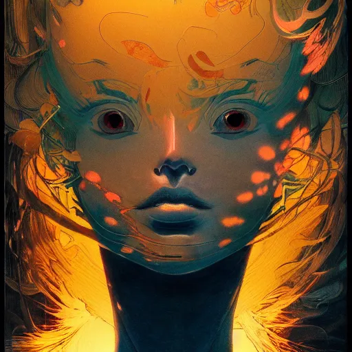 Image similar to prompt : shadow portrait soft light painted by james jean and katsuhiro otomo and erik jones, inspired by evangeleon anime, smooth face feature, intricate oil painting, high detail illustration, sharp high detail, manga and anime 1 9 9 9