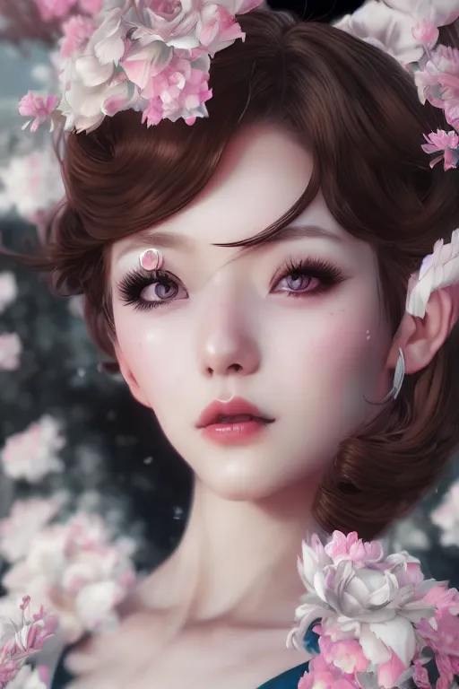 Image similar to a pin up and beautiful fashion and dreamlke japan girl, charming, art by artgerm & jeehyung lee & wlop, hyperdetailed, 8 k realistic, symmetrical, frostbite 3 engine, cryengine, dof, trending on artstation, wallpaper