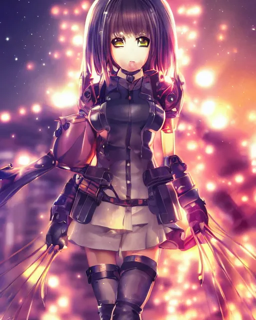 Prompt: full body portrait of anime girl in mechanic armor in night tokyo by makoto sinkai, symmetrical faces, symmetrical features, coherent faces, Perfect faces