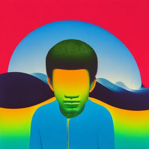 Prompt: frank ocean by shusei nagaoka, kaws, david rudnick, airbrush on canvas, bauhaus, surrealism, neoclassicism, renaissance, hyper realistic, pastell colours, cell shaded, 8 k - h 7 0 4