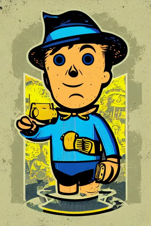 Image similar to fallout 7 6 retro futurist illustration art by butcher billy, sticker, colorful, illustration, highly detailed, simple, smooth and clean vector curves, no jagged lines, vector art, smooth andy warhol style