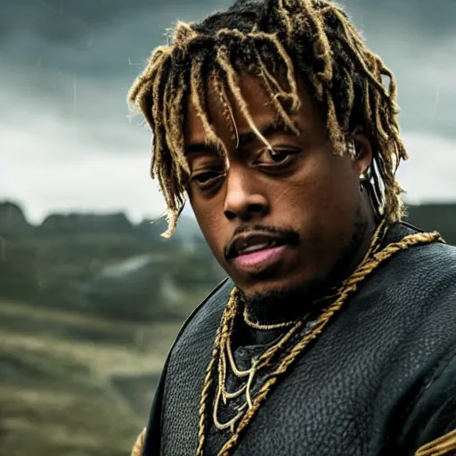 Image similar to juice wrld in Vikings very detailed 4k quality super realistic