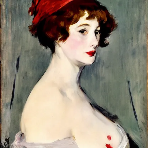 Image similar to christina hendricks by edouard manet,