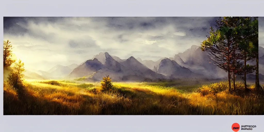 Image similar to nature landscape, watercolor, ultra realistic, highly detailed, hd, sharp focus, cinematic lighting, warm colors, realistic, photorealistic, vivid colors, painting, digital art, non blurry, sharp, artstation, smooth, illustration