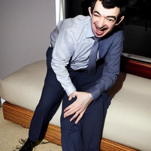 Image similar to a photo of nathan fielder tickling feetl