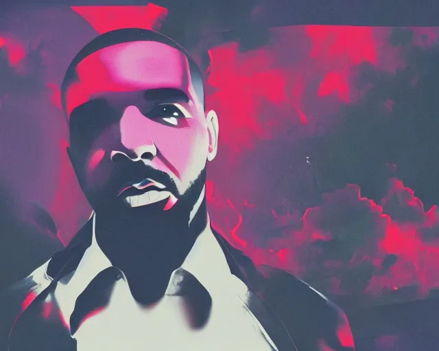 Image similar to drake concert concept art, chromesthesia