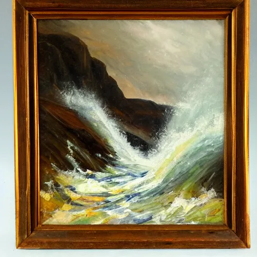 Image similar to Man arising from eighth lock. Oil painting.