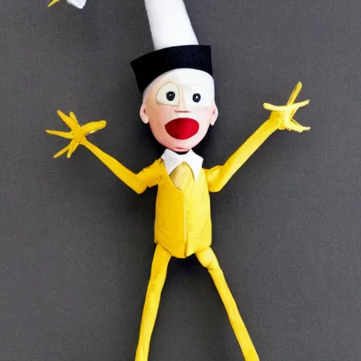 Prompt: donald trump as a cute marionette