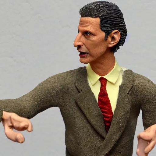 Image similar to clay model of jeff goldblum in a tutu,